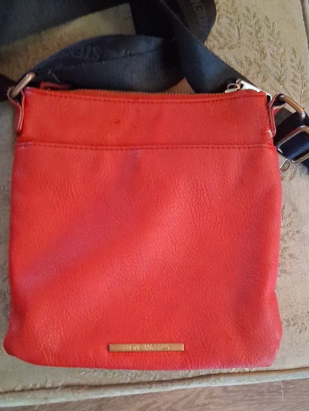 Steve Madden Red Crossbody Bag with Black Strap